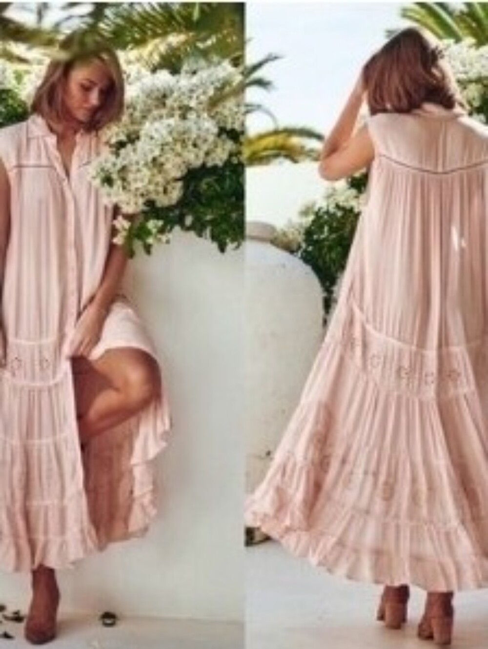 Free People Soft Peach Maxi Dress